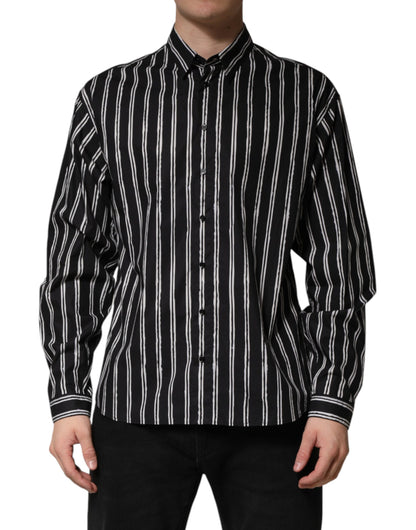 Chemise habillée homme Dolce &amp; Gabbana à rayures noires en coton