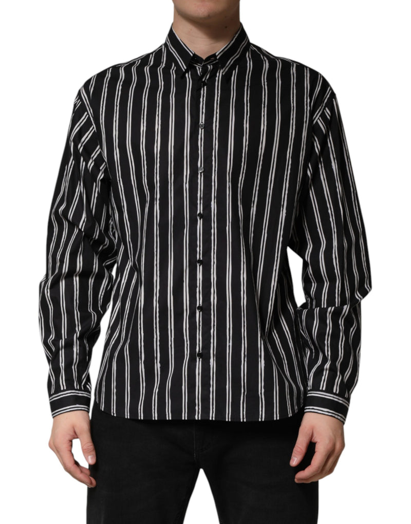 Chemise habillée homme Dolce &amp; Gabbana à rayures noires en coton