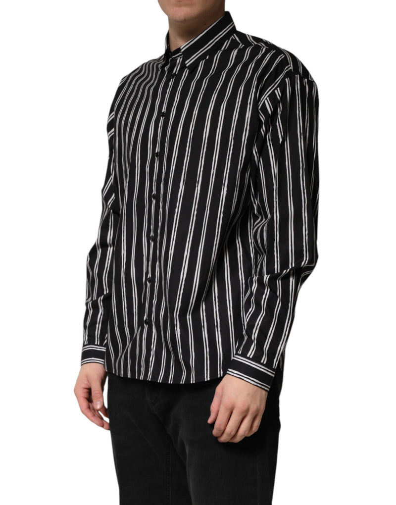 Chemise habillée homme Dolce &amp; Gabbana à rayures noires en coton