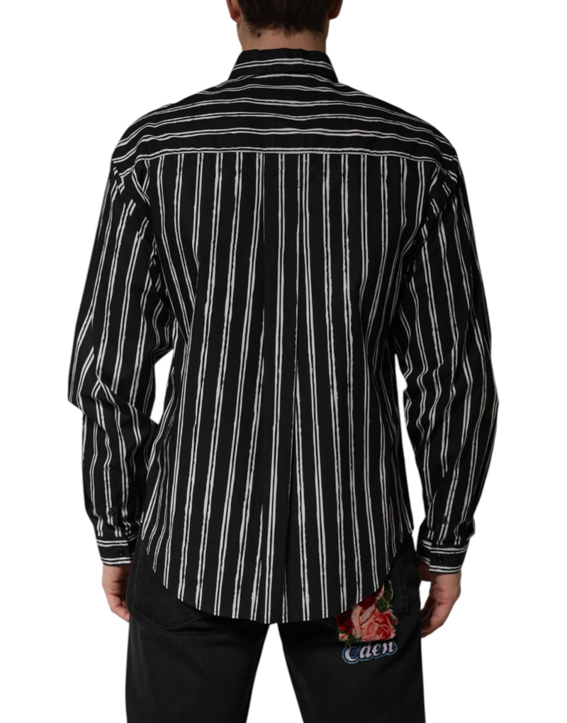 Chemise habillée homme Dolce &amp; Gabbana à rayures noires en coton