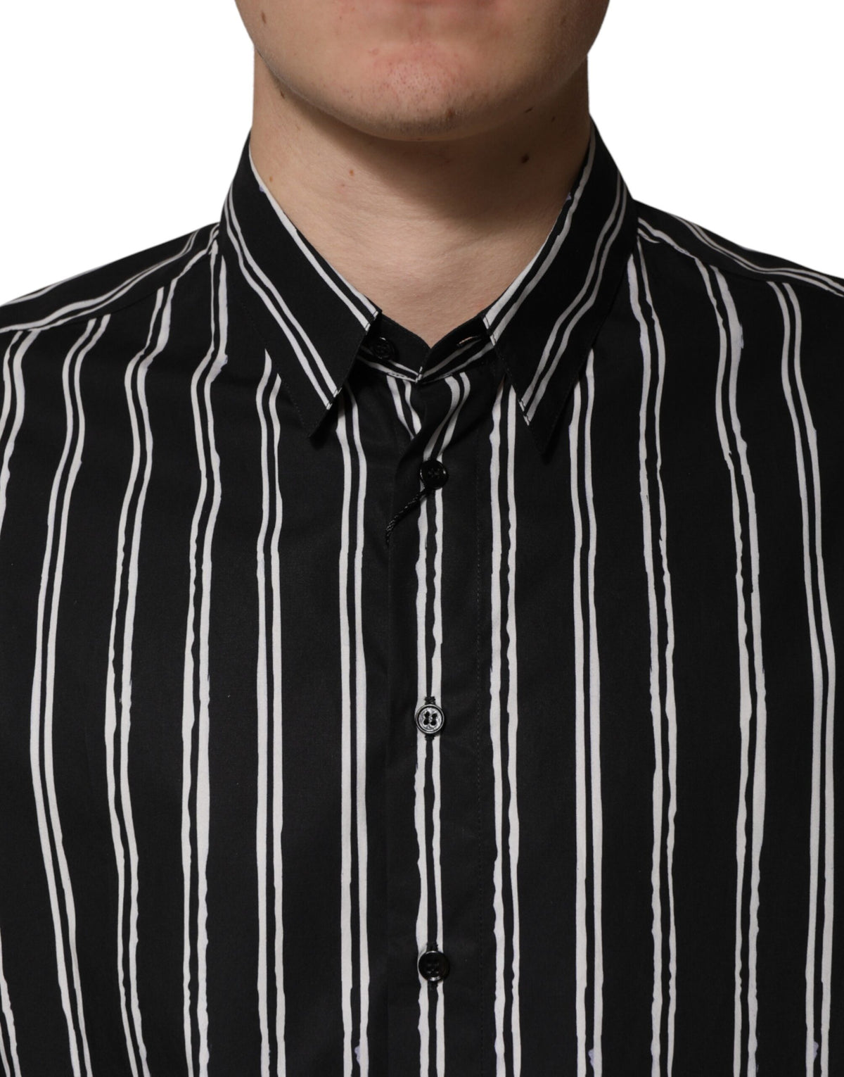 Chemise habillée homme Dolce &amp; Gabbana à rayures noires en coton