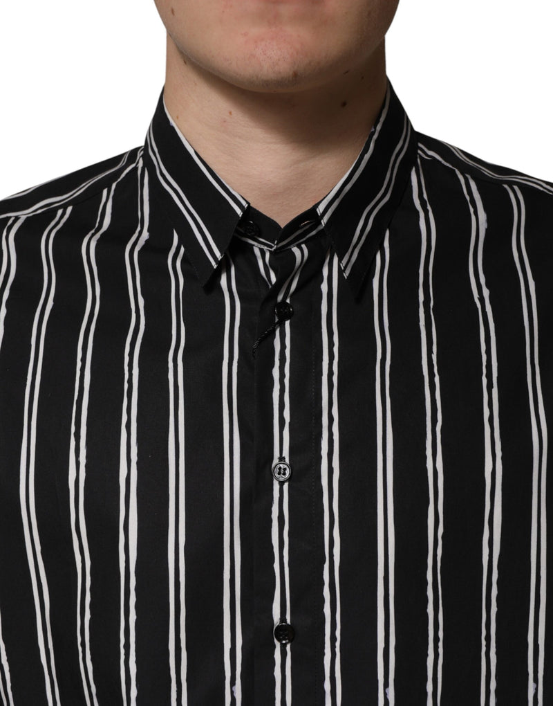 Chemise habillée homme Dolce &amp; Gabbana à rayures noires en coton