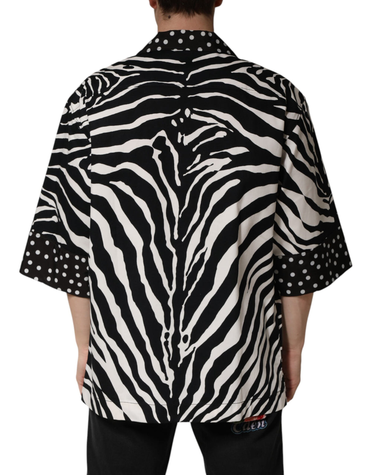 Chemise oversize à boutons Dolce &amp; Gabbana zèbre noir et blanc