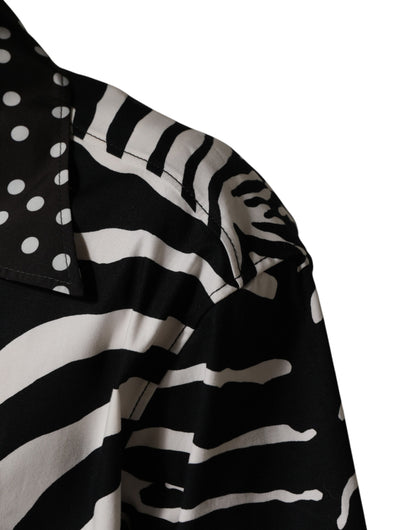 Chemise oversize à boutons Dolce &amp; Gabbana zèbre noir et blanc