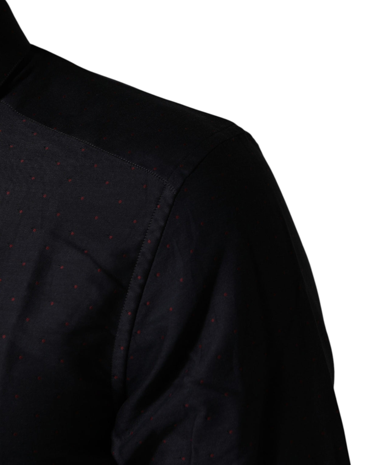 Chemise habillée Dolce &amp; Gabbana en coton noir à pois et col doré