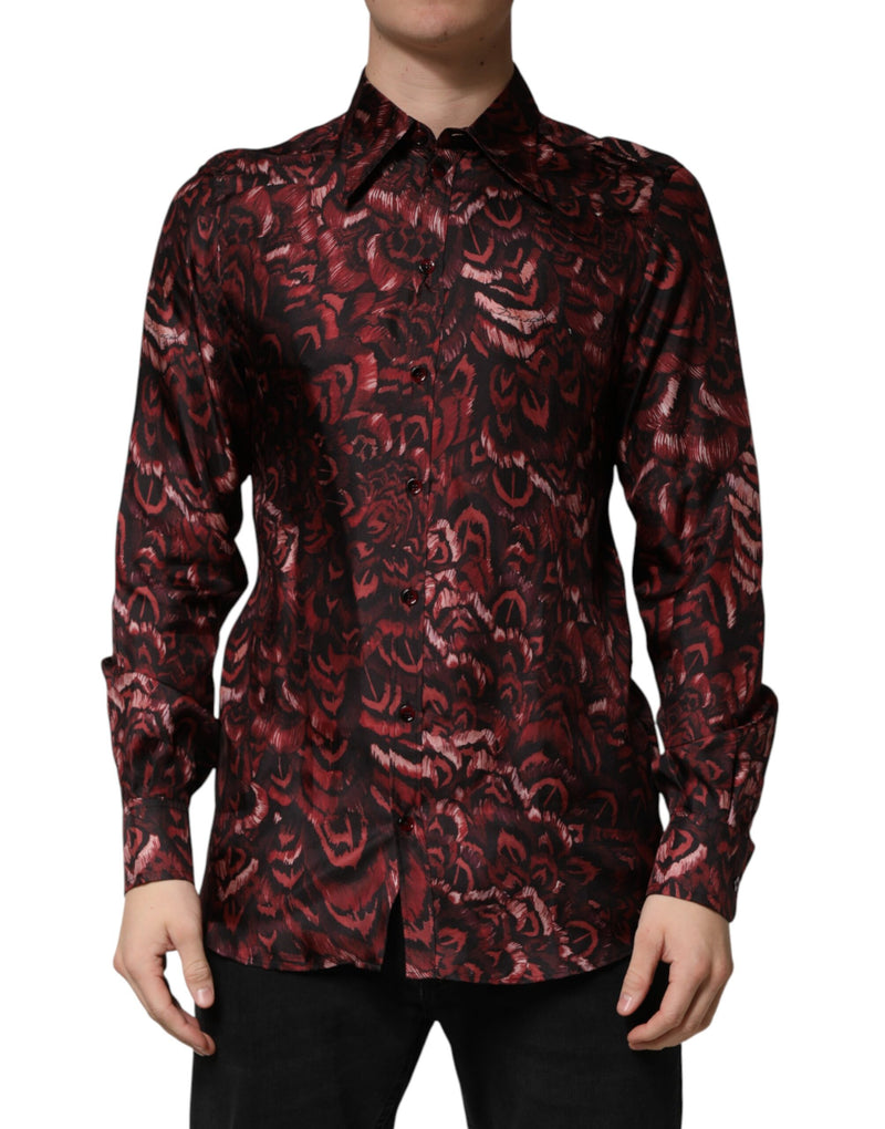 Chemise habillée Dolce &amp; Gabbana bordeaux à col et motifs bordeaux pour homme
