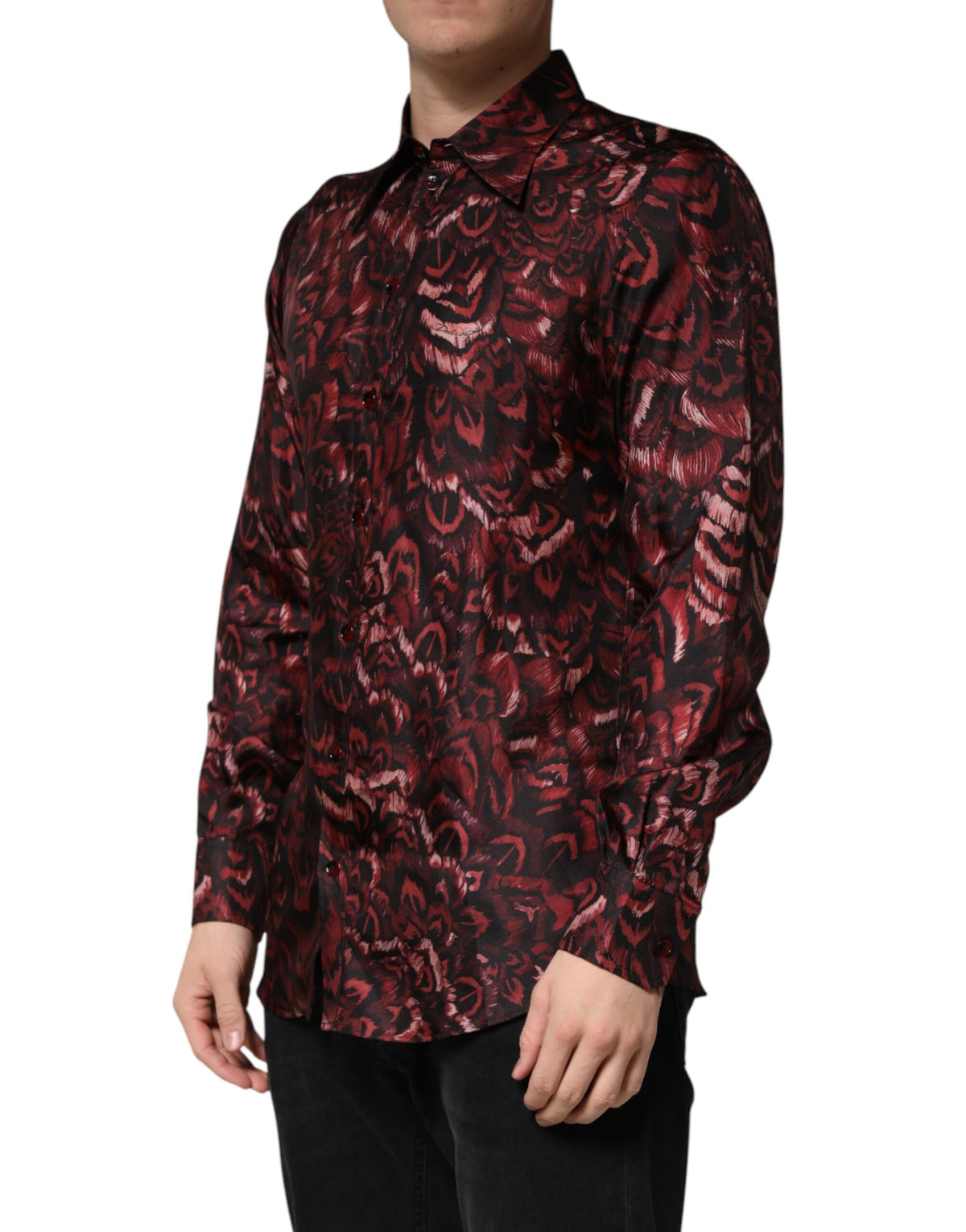 Chemise habillée Dolce &amp; Gabbana bordeaux à col et motifs bordeaux pour homme