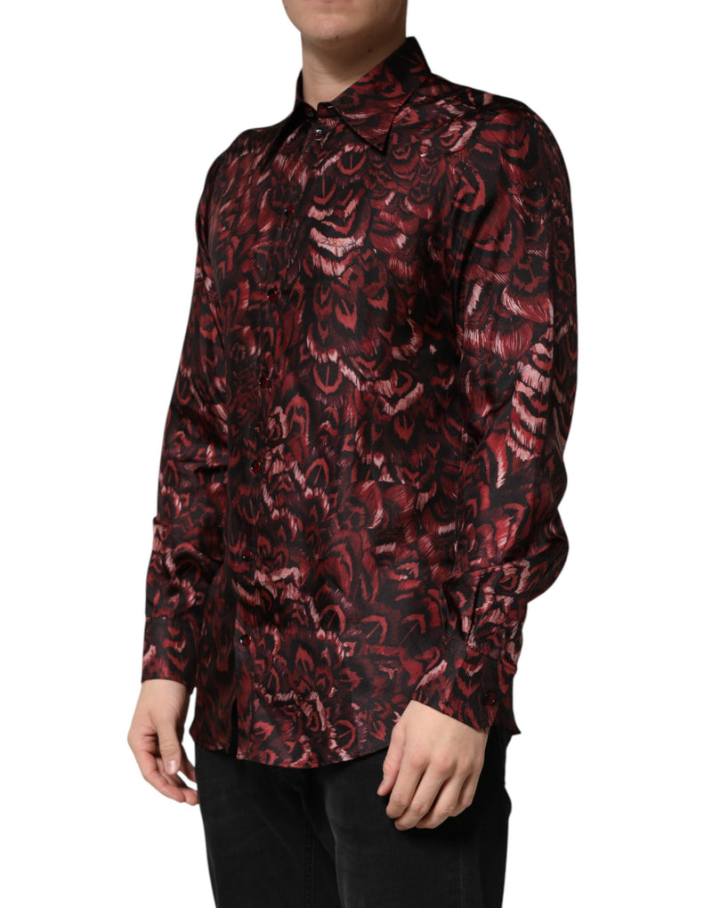 Chemise habillée Dolce &amp; Gabbana bordeaux à col et motifs bordeaux pour homme