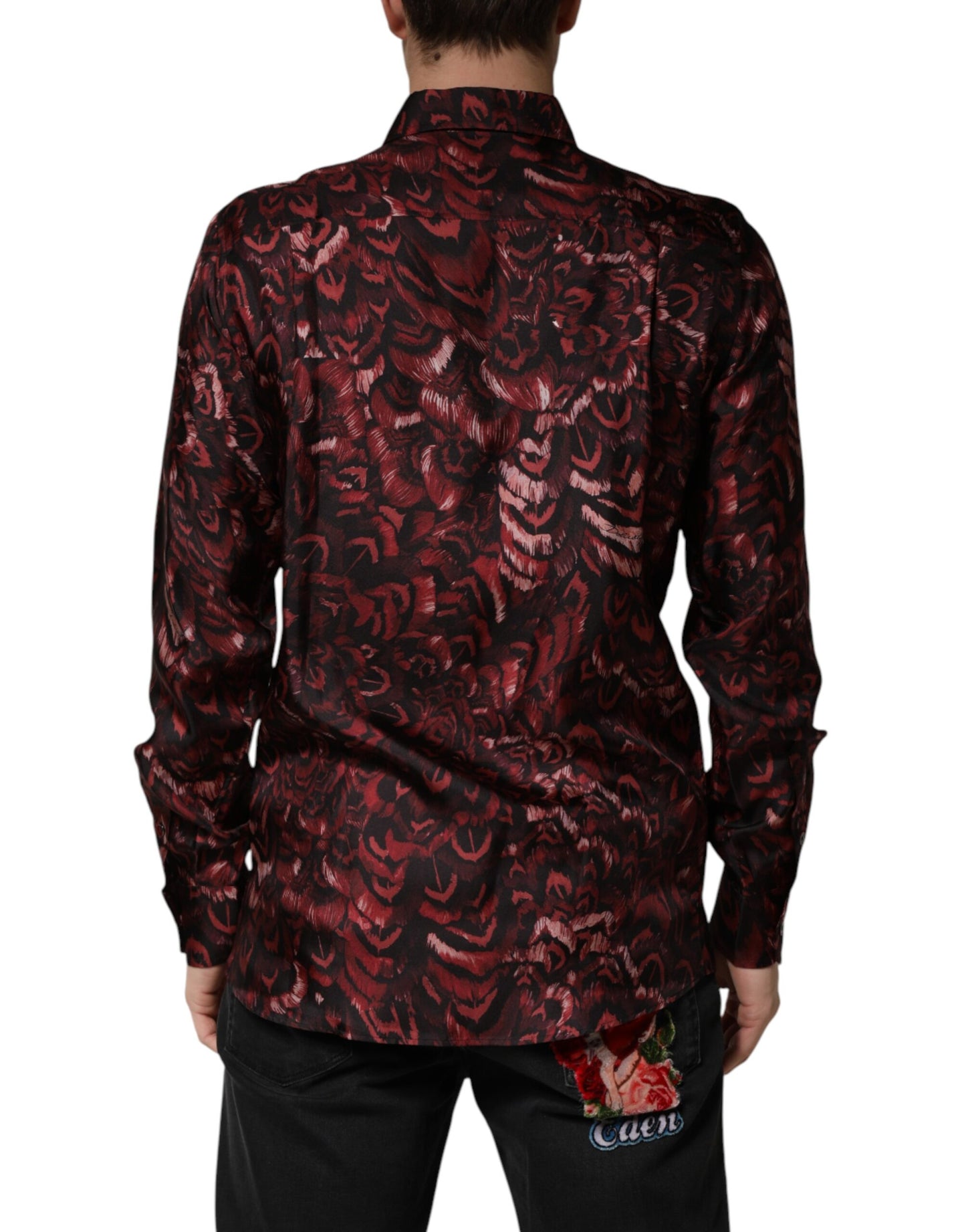 Chemise habillée Dolce &amp; Gabbana bordeaux à col et motifs bordeaux pour homme