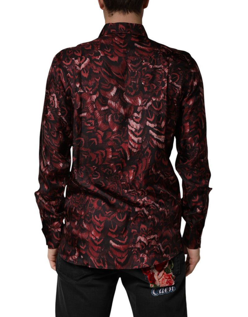 Chemise habillée Dolce &amp; Gabbana bordeaux à col et motifs bordeaux pour homme