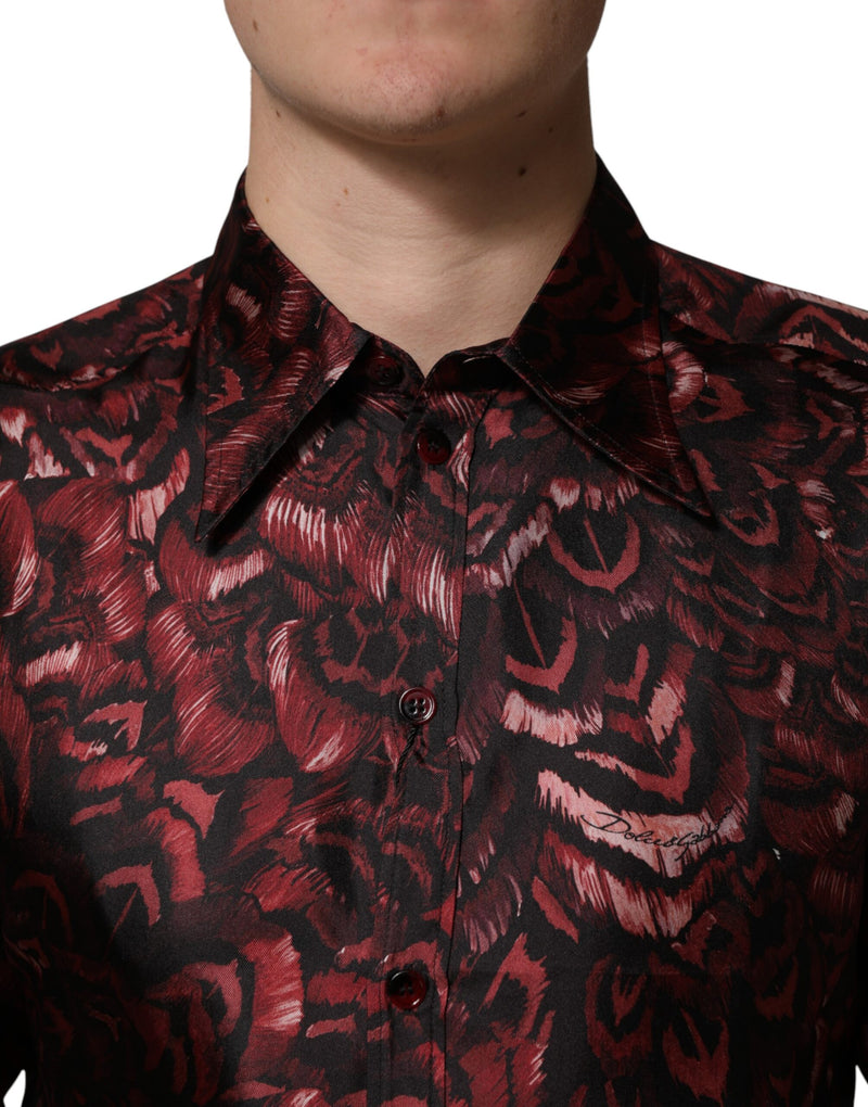 Chemise habillée Dolce &amp; Gabbana bordeaux à col et motifs bordeaux pour homme