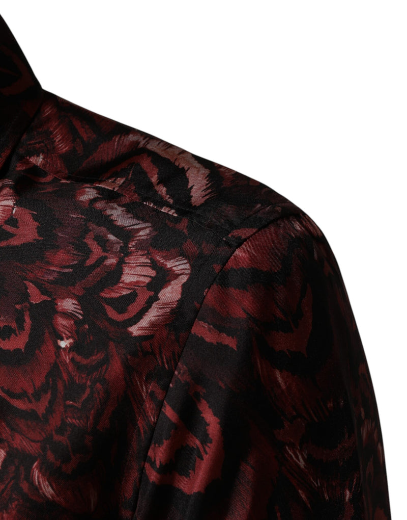 Chemise habillée Dolce &amp; Gabbana bordeaux à col et motifs bordeaux pour homme