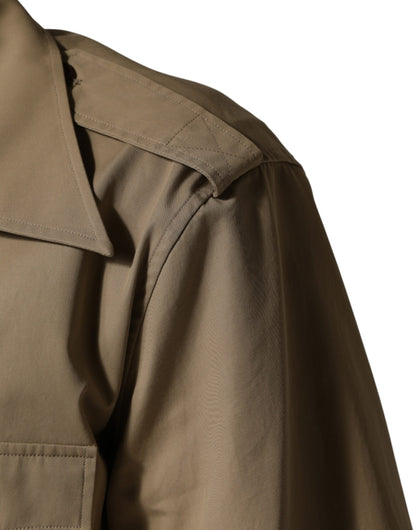 Chemise décontractée à manches courtes marron Dolce &amp; Gabbana Pin-up pour homme