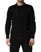 Chemise à col boutonné Dolce &amp; Gabbana noire en coton pour homme