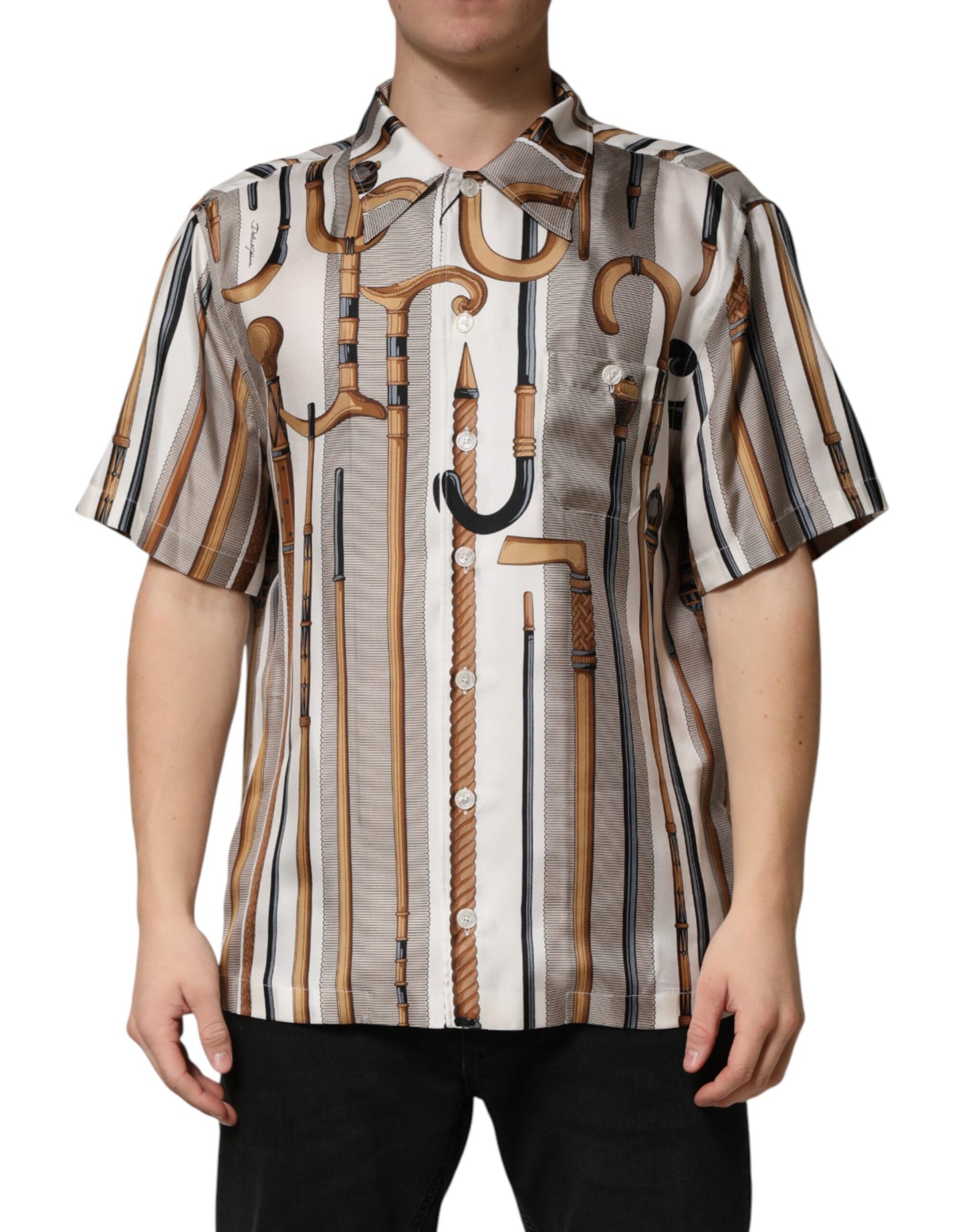 Chemise homme Dolce &amp; Gabbana à imprimé canne multicolore