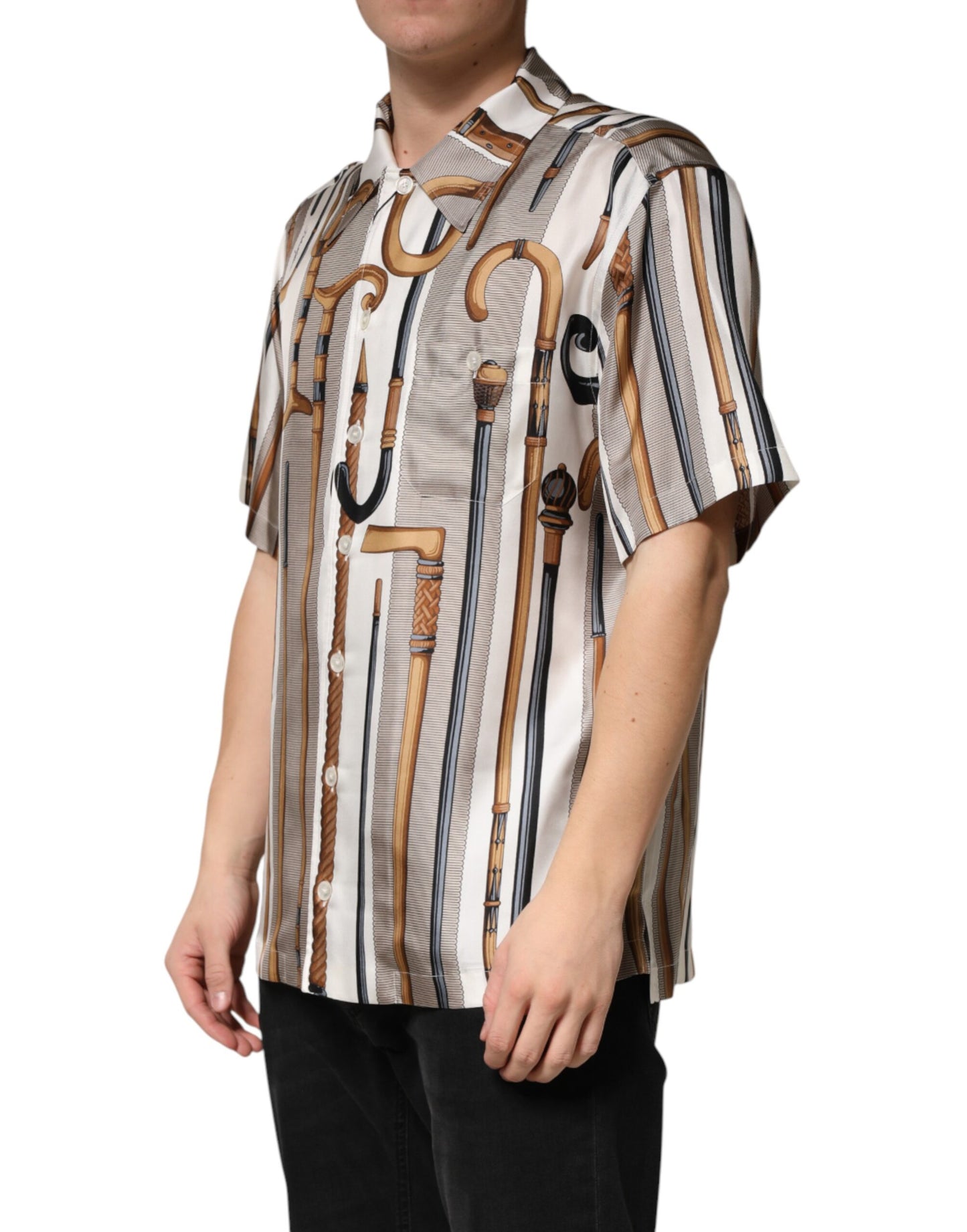 Chemise homme Dolce &amp; Gabbana à imprimé canne multicolore