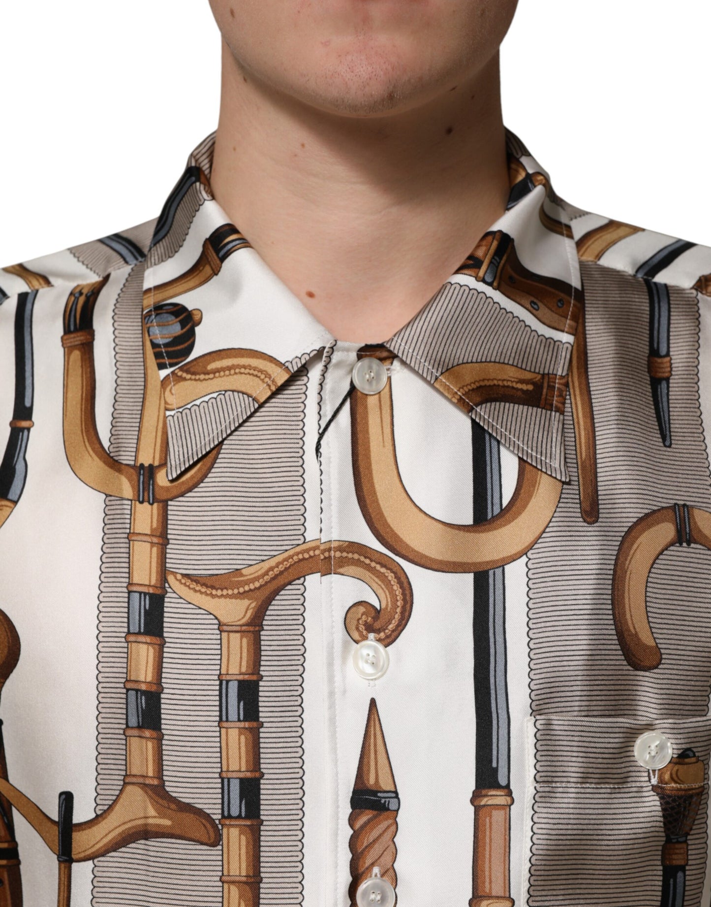 Chemise homme Dolce &amp; Gabbana à imprimé canne multicolore