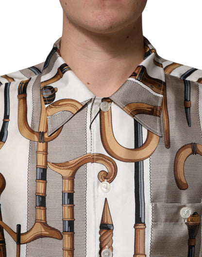 Chemise homme Dolce &amp; Gabbana à imprimé canne multicolore