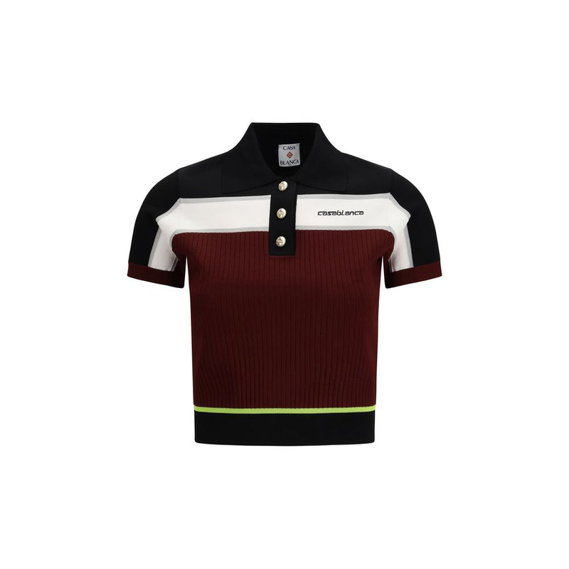 Casablanca Multicolor Viscose Polo Shirt - Slim Fit SS26