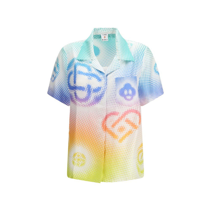 Casablanca Multicolor Silk Shortsleeve Shirt - Halftone Logo
