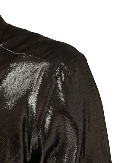Chemise habillée Dolce &amp; Gabbana en soie argentée et col doré