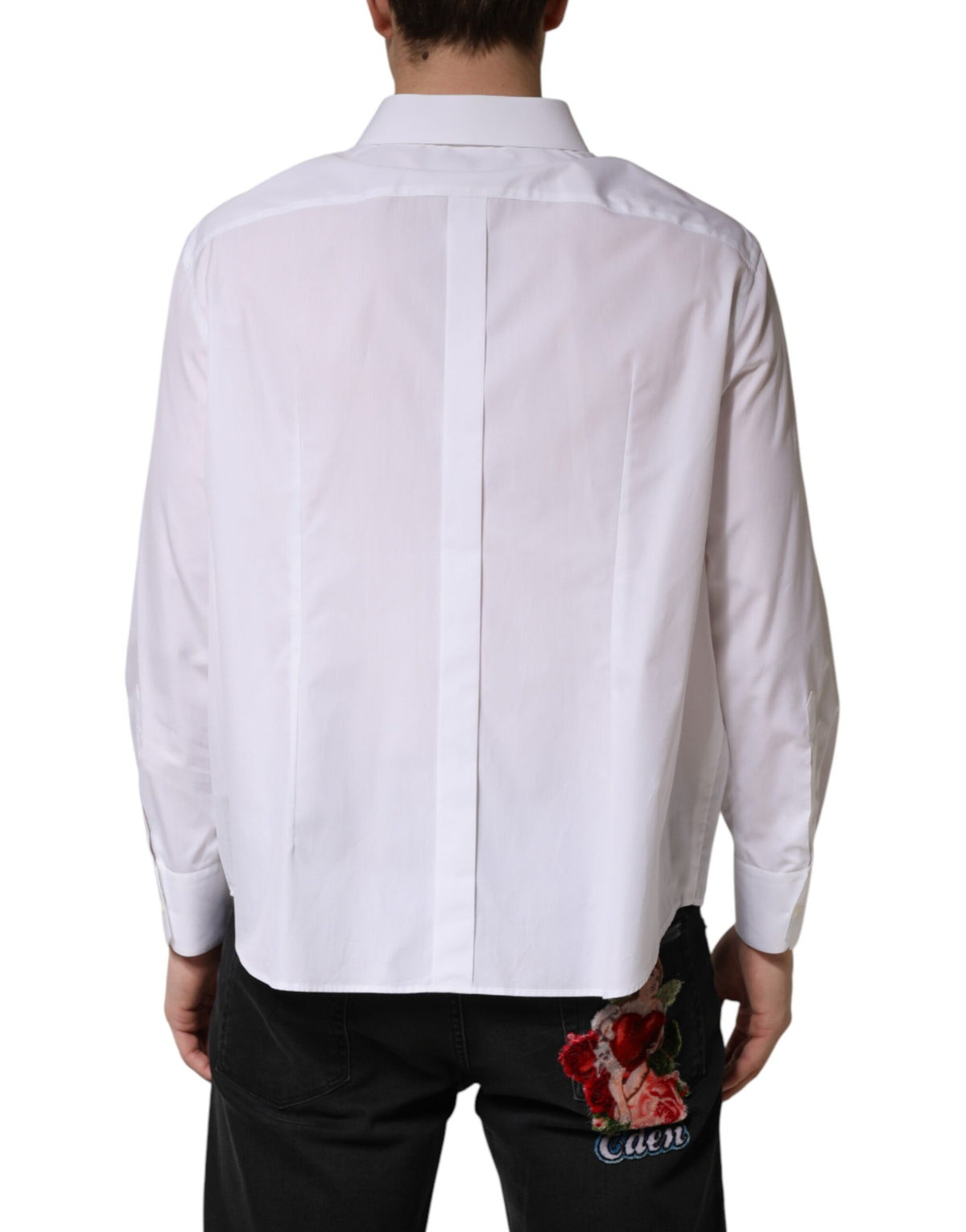 Chemise habillée blanche à col en coton Dolce &amp; Gabbana SARTORIA