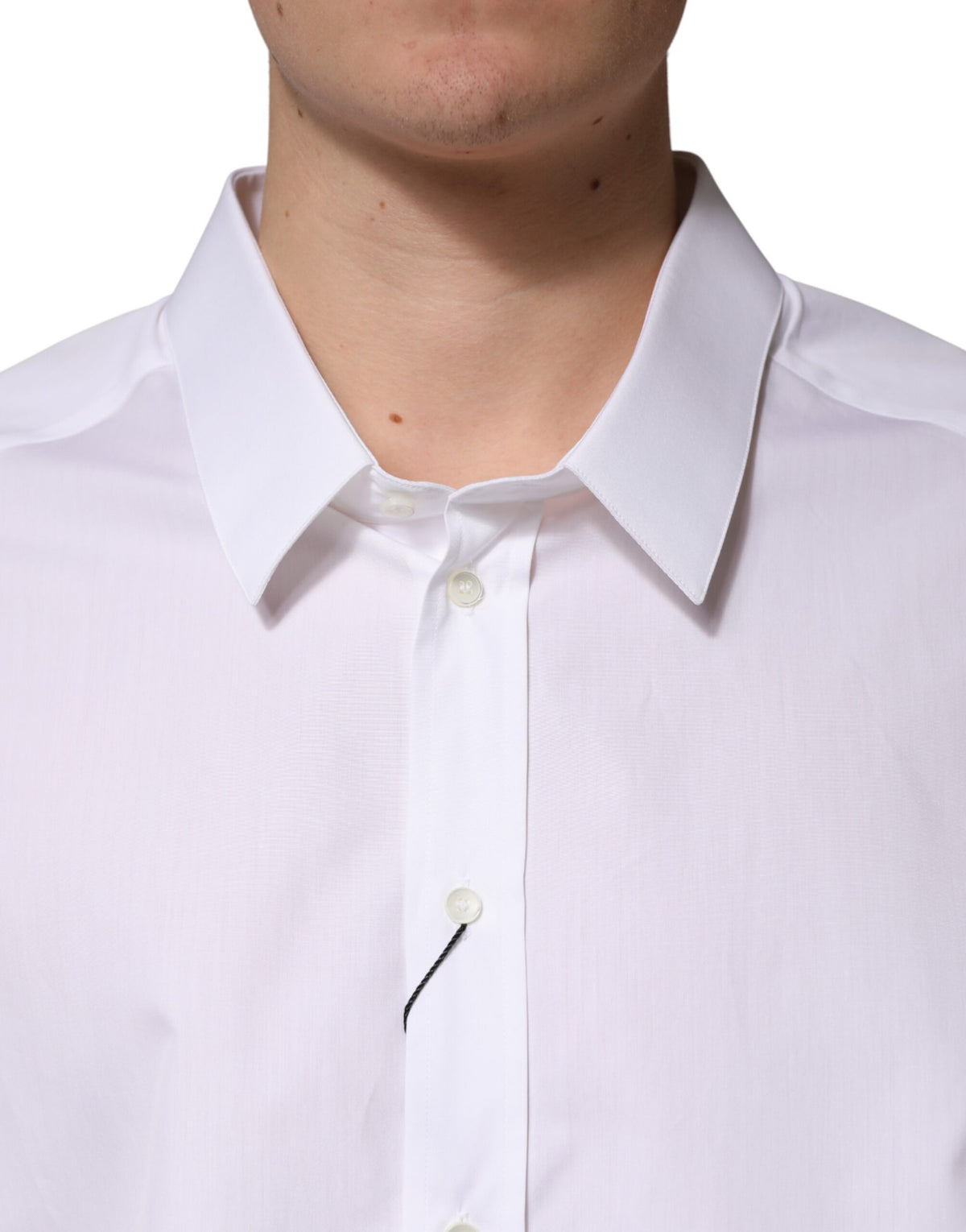Chemise habillée blanche à col en coton Dolce &amp; Gabbana SARTORIA