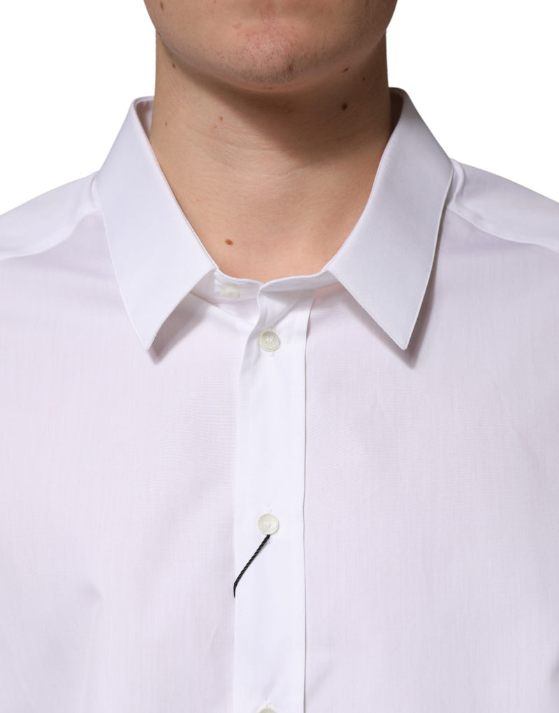 Dolce & Gabbana Wit SARTORIA Katoenen Overhemd met Kraag