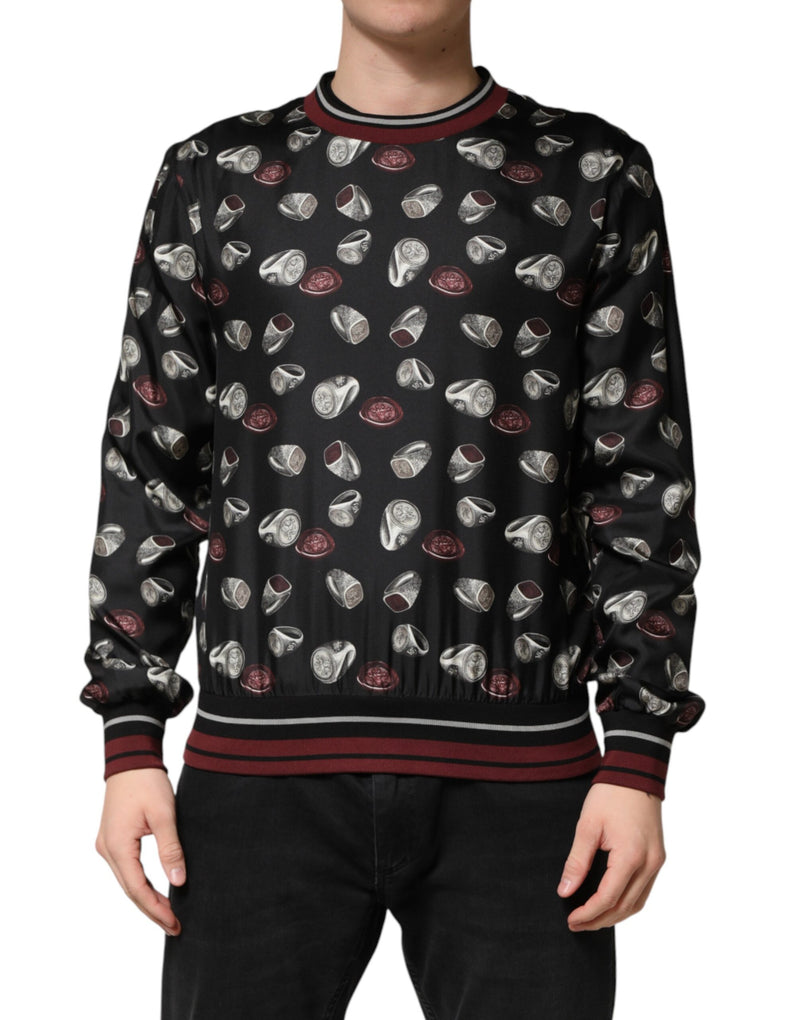 Sweat-shirt Dolce &amp; Gabbana à col rond imprimé anneaux noirs