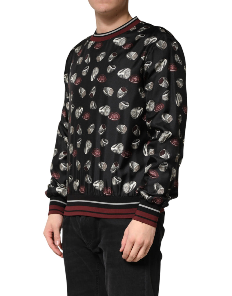Sweat-shirt Dolce &amp; Gabbana à col rond imprimé anneaux noirs