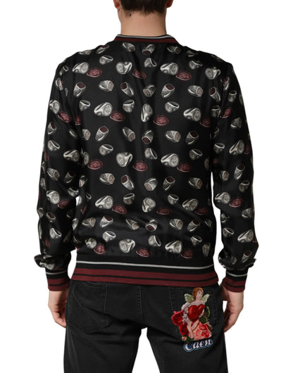 Sweat-shirt Dolce &amp; Gabbana à col rond imprimé anneaux noirs