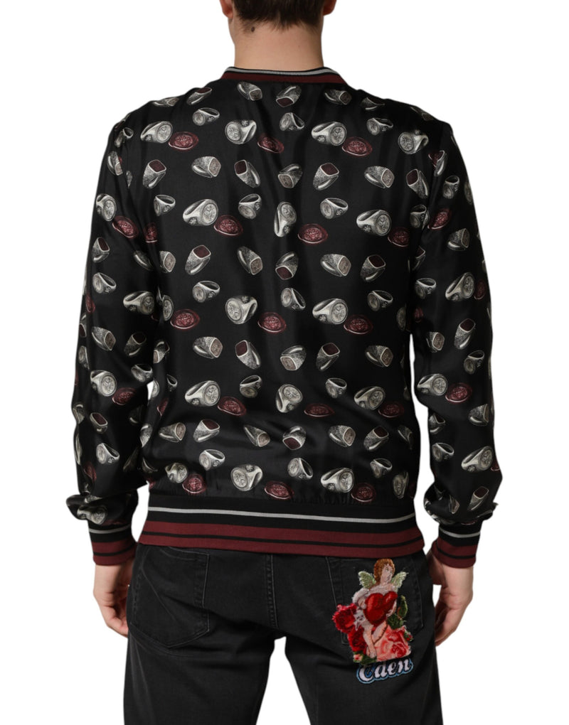 Sweat-shirt Dolce &amp; Gabbana à col rond imprimé anneaux noirs