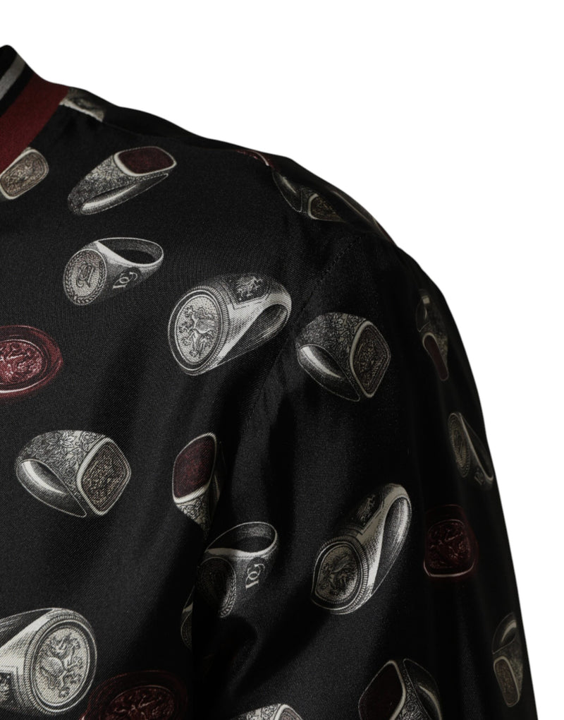 Sweat-shirt Dolce &amp; Gabbana à col rond imprimé anneaux noirs