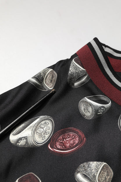 Sweat-shirt Dolce &amp; Gabbana à col rond imprimé anneaux noirs