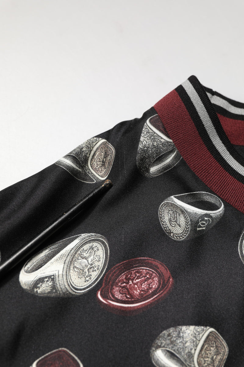 Sweat-shirt Dolce &amp; Gabbana à col rond imprimé anneaux noirs