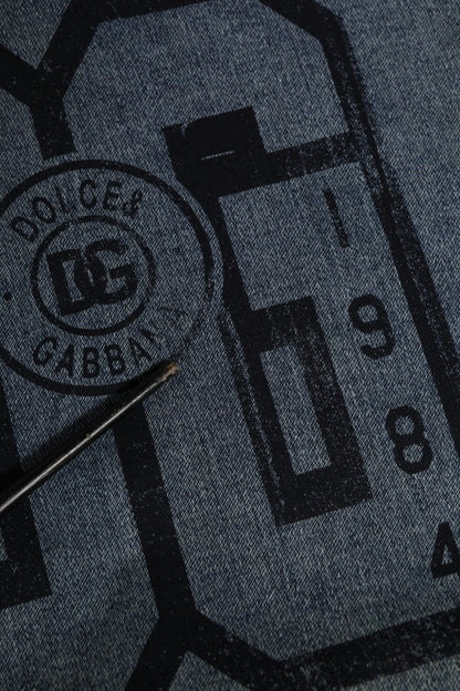 Sweat-shirt à capuche bleu en coton Dolce &amp; Gabbana avec logo