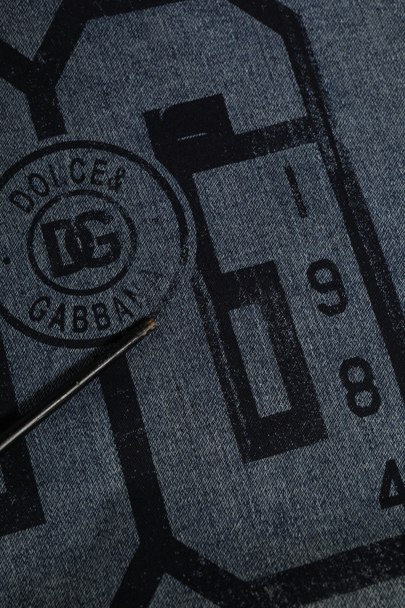 Sweat-shirt à capuche bleu en coton Dolce &amp; Gabbana avec logo