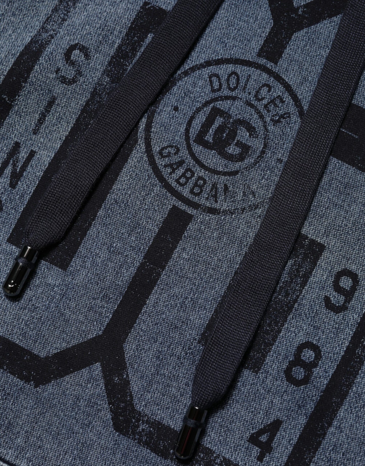 Sweat-shirt à capuche bleu en coton Dolce &amp; Gabbana avec logo