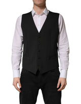 Dolce & Gabbana Black Wool Dress Waistcoat for Men