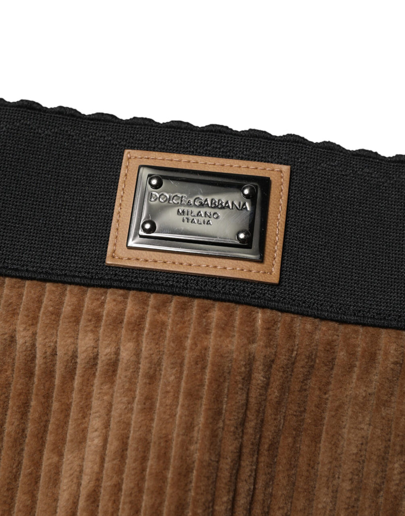 Dolce & Gabbana Brown High Waisted Hot Pants Shorts for Women
