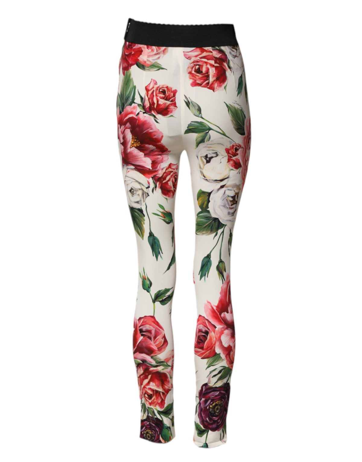Leggings Floral Blanc Dolce & Gabbana avec Taille Élastique