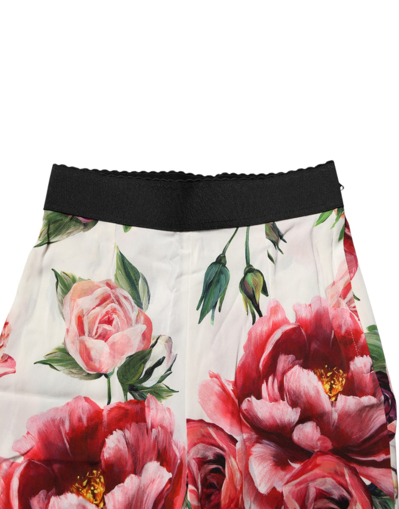 Leggings Floral Blanc Dolce & Gabbana avec Taille Élastique