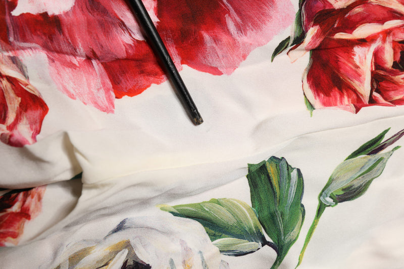 Leggings Floral Blanc Dolce & Gabbana avec Taille Élastique