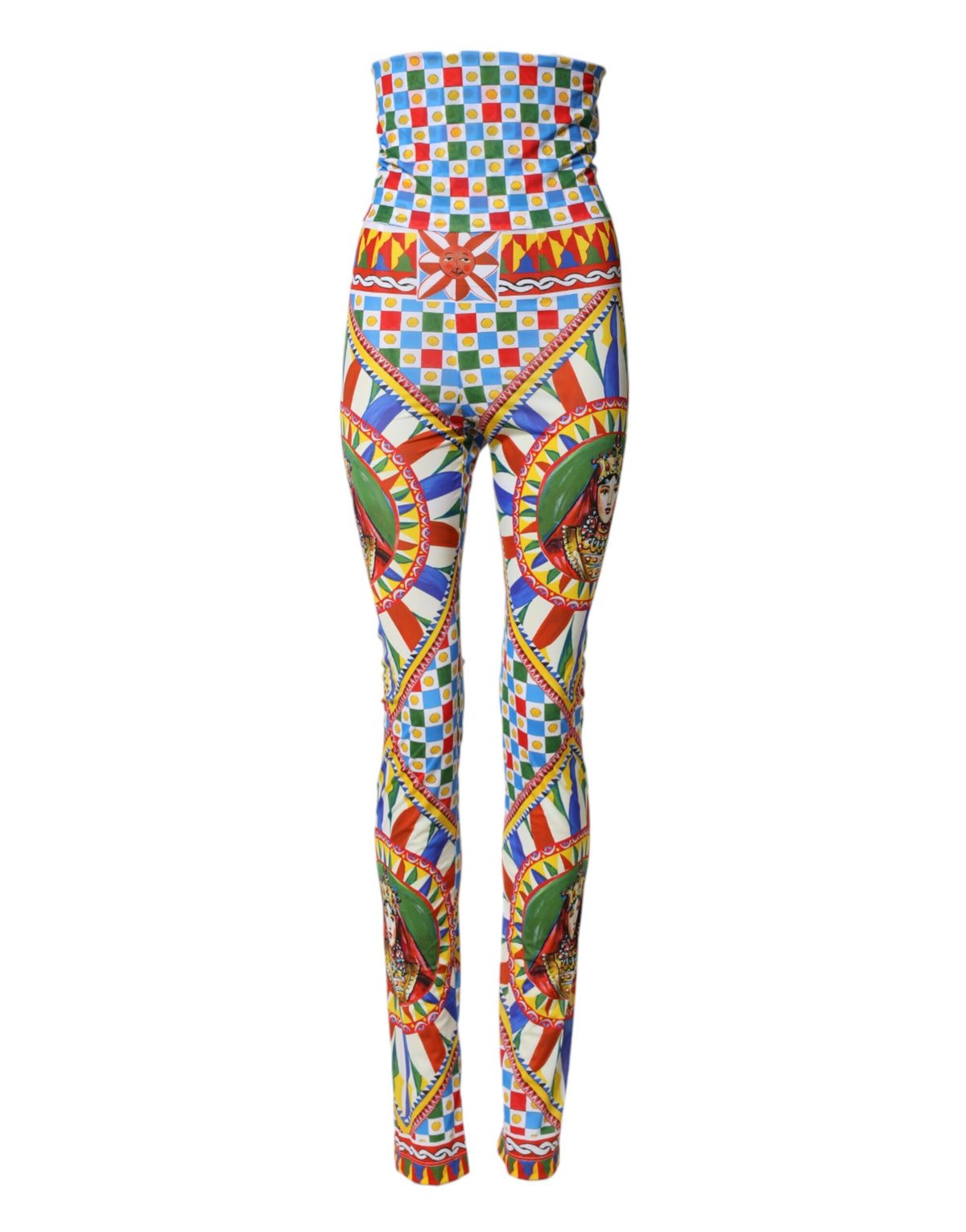 Dolce & Gabbana Multicolor Carretto High Waist Leggings