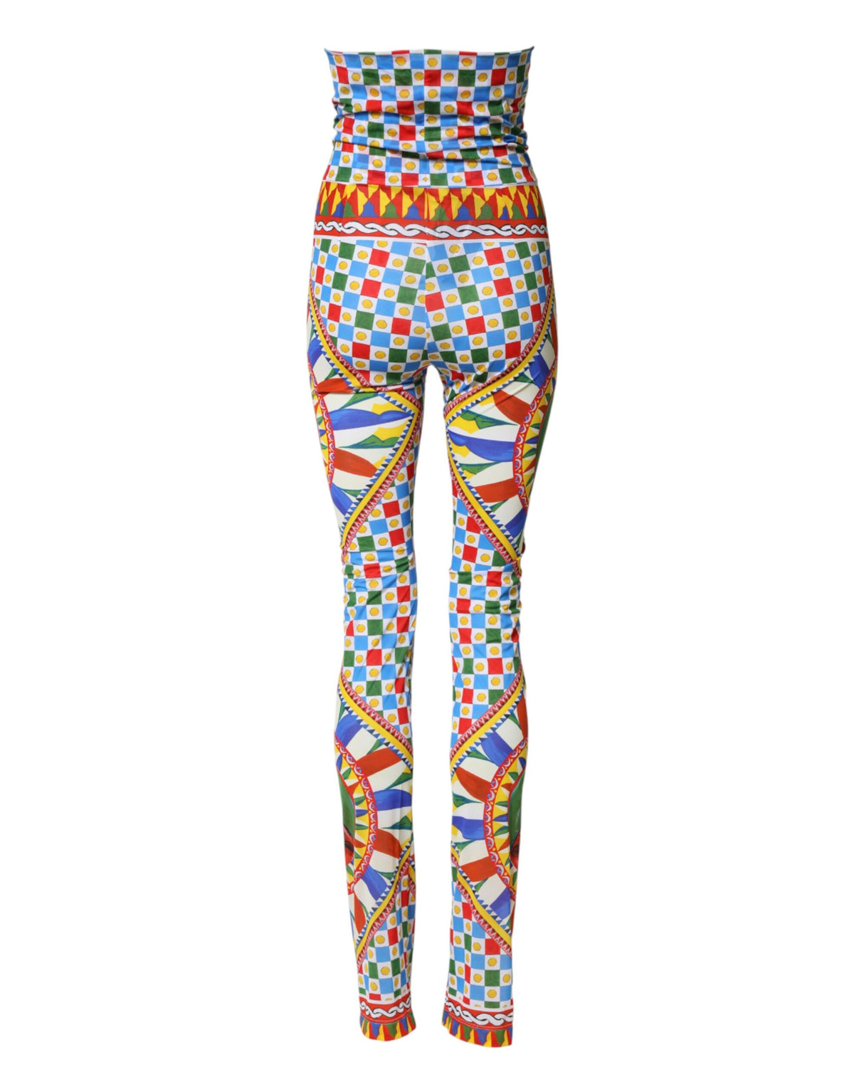 Dolce & Gabbana Multicolor Carretto High Waist Leggings