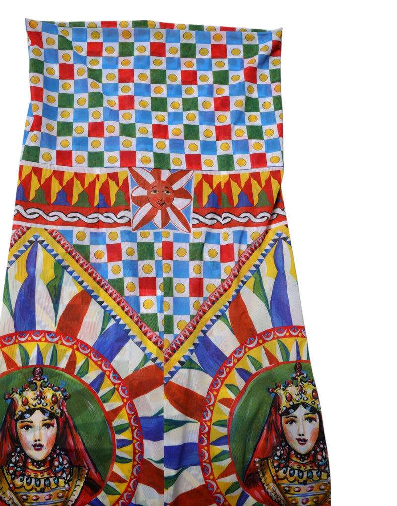 Dolce & Gabbana Multicolor Carretto High Waist Leggings