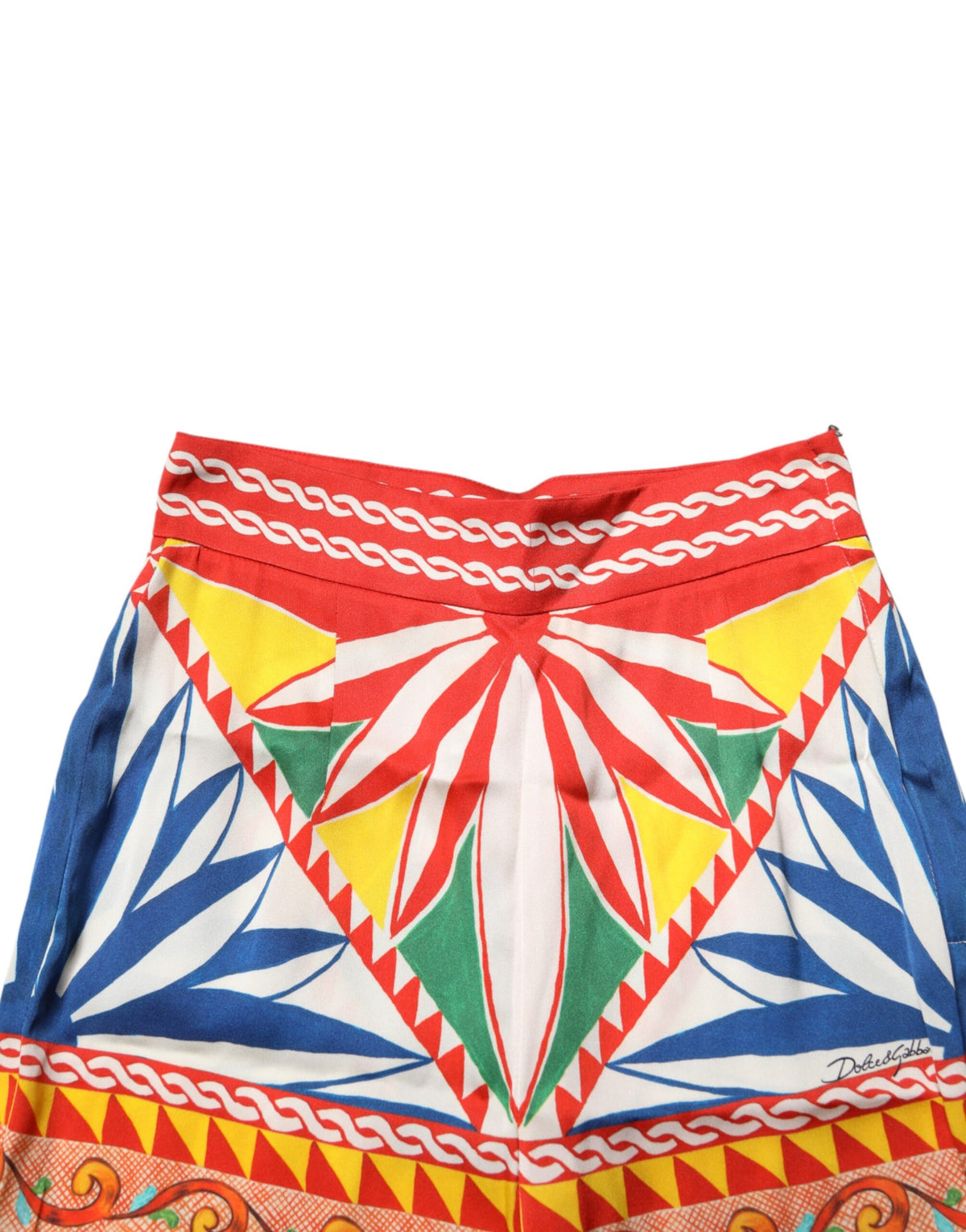 Dolce & Gabbana Multicolor Silk Carretto Leggings with Stretch Waist