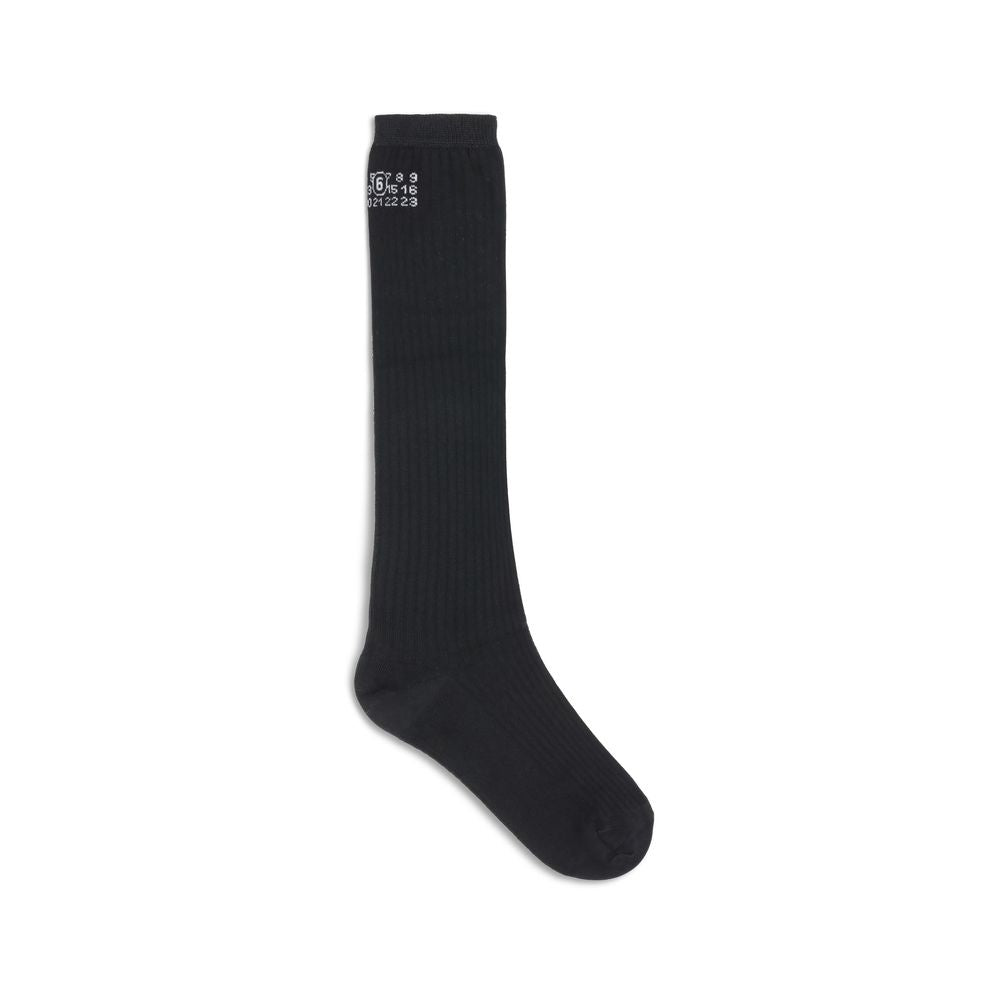 Chaussettes noires en viscose MM6