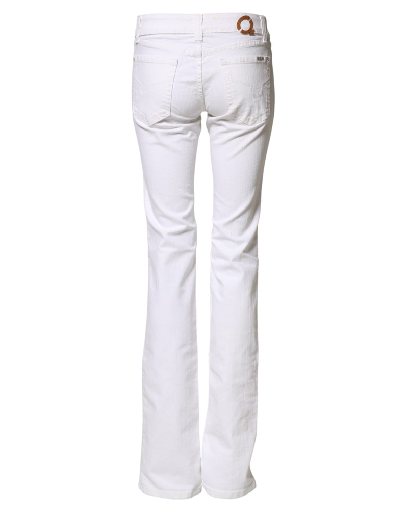 S.O.S White Low Waist Bootcut Denim Jeans for Women