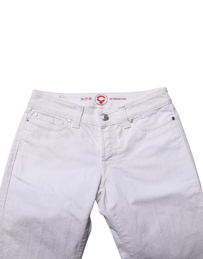 S.O.S White Low Waist Bootcut Denim Jeans